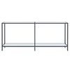 vidaXL Table console Blanc 180x35x75,5 cm Verre trempé