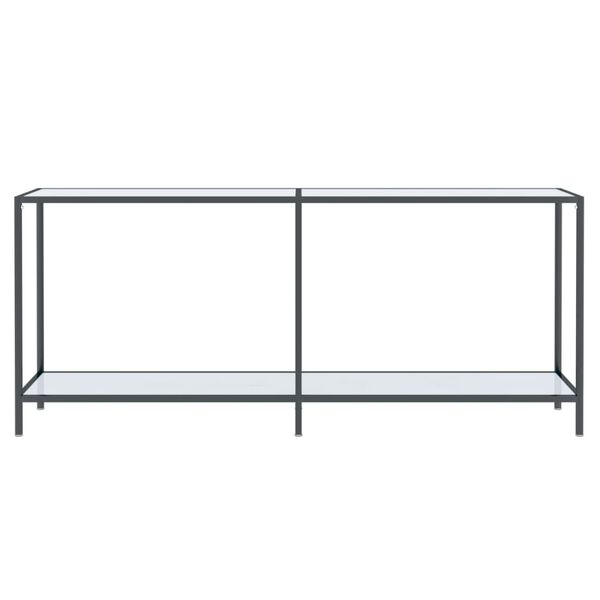 vidaXL Table console Blanc 180x35x75,5 cm Verre trempé