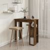 vidaXL Table de bar avec &eacute;tag&egrave;re ch&ecirc;ne fum&eacute; bois d'ing&eacute;nierie