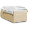 vidaXL Sommier &agrave; lattes de lit avec matelas Cr&egrave;me 90x200 cm Tissu