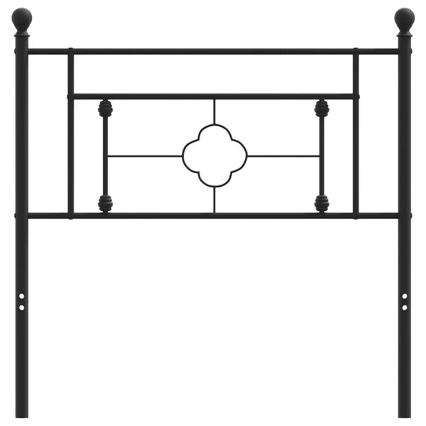 vidaXL T&ecirc;te de lit de remplacement m&eacute;tal noir 90 cm