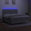 vidaXL Sommier &agrave; lattes de lit et matelas et LED Gris clair 160x200 cm