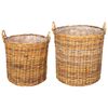 vidaXL Panier &agrave; Plantes avec stockage 2 pcs Marron Rotin Lacak