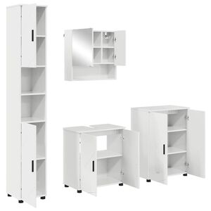vidaXL Ensemble de mobilier de salle de bain 4 pc Blanc brillant