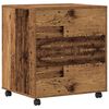 vidaXL Support d'imprimante avec stockage Bois ancien 60 x 50 x 67 cm