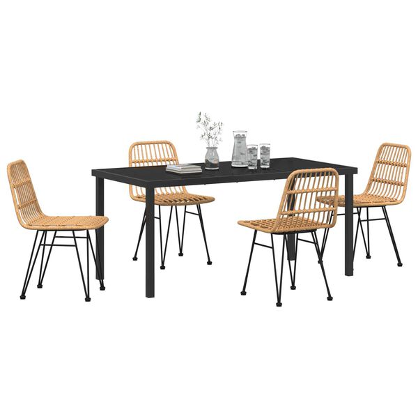 vidaXL Ensemble de salle &agrave; manger pour jardin 5 pcs Marron