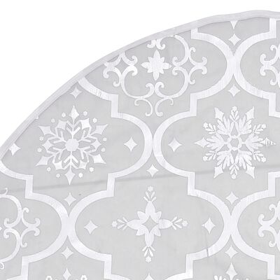 vidaXL Jupe de sapin de Noël de luxe avec chaussette Blanc 90 cm Tissu