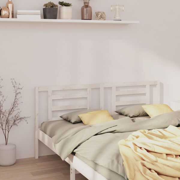 vidaXL T&ecirc;te de lit Blanc 186x4x100 cm Bois de pin massif