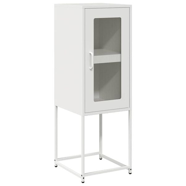 vidaXL Buffet blanc 36x39x107 cm acier lamin&eacute; &agrave; froid