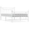 vidaXL Cadre de lit métal sans matelas et pied de lit blanc 107x203 cm