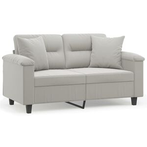 vidaXL Canap&eacute; 2 places avec oreillers gris clair 120 cm