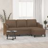 vidaXL Canap&eacute; &agrave; 3 places avec repose-pieds Marron 180 cm Tissu