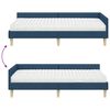 vidaXL Cadre de lit d'angle avec matelas avec matelas 2 pcs Bleu tissu