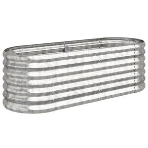 vidaXL Lit sur&eacute;lev&eacute; de jardin Acier galvanis&eacute; Argent&eacute;