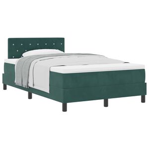 vidaXL Lit &agrave; ressorts avec matelas Vert fonc&eacute; 120 x 190 cm Velours
