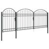 vidaXL Portail de cl&ocirc;ture de jardin avec sommet en arc Gris