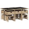 vidaXL Ensemble &agrave; manger de jardin et coussins 11 pcs m&eacute;lange beige