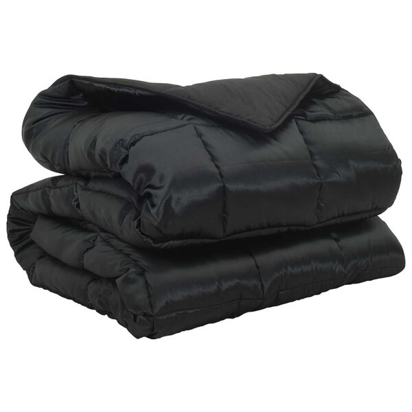 vidaXL Duvet d'hiver Noir 220 x 155 cm Satin et Microfibre