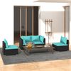 vidaXL Salon de jardin 4 pcs avec coussins R&eacute;sine tress&eacute;e Noir