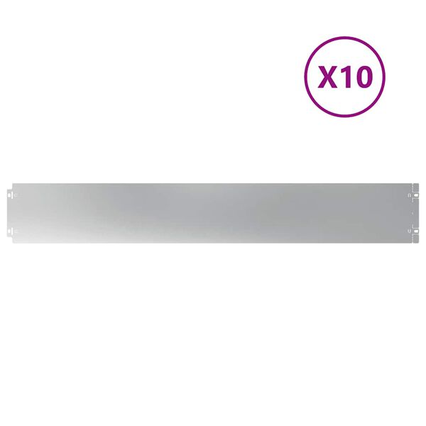 vidaXL Bordures de pelouse 10 pi&egrave;ces 15x103 cm acier galvanis&eacute;