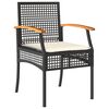 vidaXL Ensemble &agrave; manger de jardin coussins 5pcs Noir R&eacute;sine tress&eacute;e
