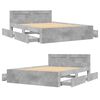 vidaXL Cadre de lit et t&ecirc;te de lit sans matelas gris b&eacute;ton 120x190 cm