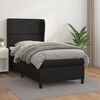 vidaXL Sommier à lattes de lit avec matelas Noir 80x200cm Similicuir