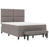 vidaXL Lit &agrave; ressorts avec matelas Taupe 160 x 200 cm tissu