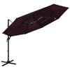 vidaXL Parasol de jardin &agrave; 4 niveaux m&acirc;t en aluminium rouge bordeaux