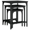 vidaXL Tables basses gigognes 3 pcs noir bois d'ing&eacute;nierie