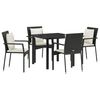 vidaXL Ensemble de salle &agrave; manger pour jardin 5 pc Noir polyrotin
