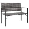 vidaXL Banc de jardin &agrave; 2 places gris r&eacute;sine tress&eacute;e