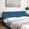 vidaXL Coussin de t&ecirc;te de lit bleu 200 cm velours
