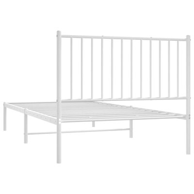 vidaXL Cadre de lit métal sans matelas et tête de lit blanc 100x200 cm