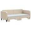 vidaXL Lit de jour avec gigogne et matelas cr&egrave;me 80x200 cm tissu