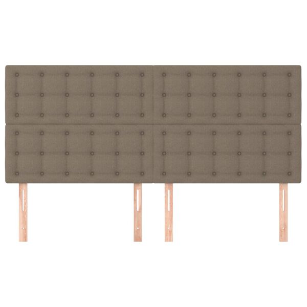 vidaXL Tête de lit Taupe 200x5x118/128 cm Tissu