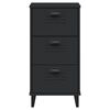 vidaXL Table de chevet VIKEN noir bois d'ing&eacute;nierie
