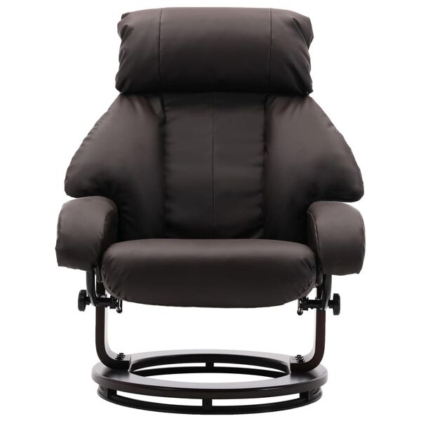 vidaXL Fauteuil TV avec repose-pied Marron Similicuir