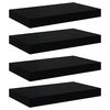 vidaXL Étagère murale flottante 4 pcs Noir brillant 40x23x3,8 cm MDF