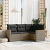 vidaXL Salon de jardin 4 pcs avec coussins gris r&eacute;sine tress&eacute;e