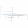 vidaXL Cadre de lit métal sans matelas avec tête de lit blanc 80x200cm