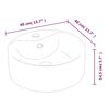 vidaXL Lavabo blanc 40x14,5 cm céramique rond