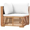 vidaXL Salon de jardin 3 places avec coussins Bois de teck massif
