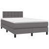 vidaXL Sommier &agrave; lattes de lit matelas LED gris 120x190 cm similicuir