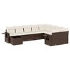 vidaXL Salon de jardin 10 pcs avec coussins marron r&eacute;sine tress&eacute;e