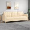 vidaXL Canap&eacute; &agrave; 3 places Cr&egrave;me 210 cm Tissu