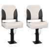 vidaXL Si&egrave;ges bateau lot de 2 pi&eacute;destal hauteur r&eacute;glable pivotant 360&deg;