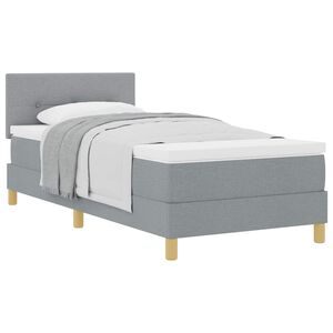 vidaXL Lit &agrave; ressorts avec coussin Gris clair 80 x 200 cm tissu