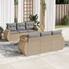 vidaXL Salon de jardin avec coussins 7 pcs beige r&eacute;sine tress&eacute;e