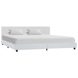 vidaXL Cadre de lit Blanc Similicuir 180x200 cm